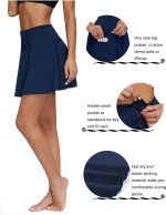 Blevonh Women's Tennis Skort Active Pleated Skirts with Pocket for Running Golf - Image 3